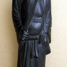 Confucius - intelept chinez statueta 33 cm, sculptura asiatica vintage din lemn