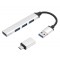 Hub usb 3.0, 4 sloturi, cu adaptor tip c