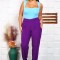 Pantalon Elegant Cu Talie Inalta Mov - 58Marimea