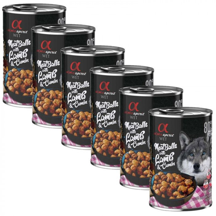 Alpha Spirit Meatballs - Chifteluțe de miel și chimen roman 6 x 400 g