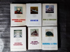 Cele 6 vol. din colectia &bdquo;Mici enciclopedii si dictionare ilustrate&rdquo; (minerale, navigatie, cai ferate, aviatia, constructii, scafandri)