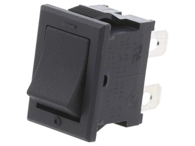 Comutator Rocker DPST ON-OFF 10A/125V negru foto
