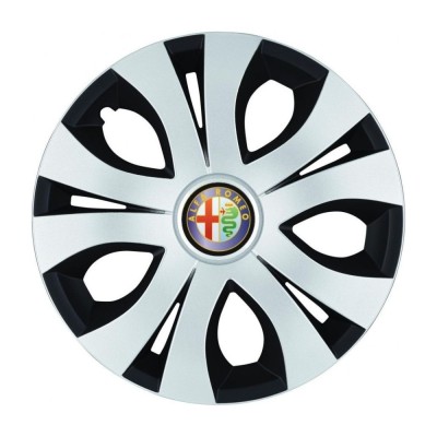 Set 4 Capace Roti Top Gri-Negru R17, Compatibil Cu Alfa Romeo foto