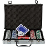 Set de poker cu 200 jetoane numerotate,trusa depozitare din aluminiu - Multicolor