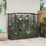vidaXL Pat Ridicat cu Trellis și Acoperiș Maro 203,5 x 40 x 125 cm PP 42032511