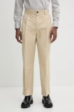 HUGO pantaloni barbati, culoarea bej, drept, 50534782