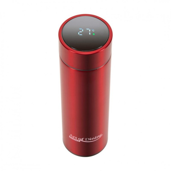 Termos Heinner, inox, 450 ml, indicator LED temperatura, Rosu