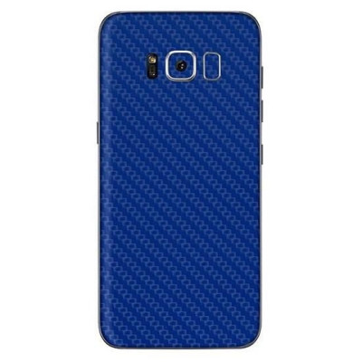 Set Folii Skin Acoperire 360 Compatibile cu Samsung Galaxy S8 Plus (2 Buc) - ApcGsm Wraps Carbon Blue foto
