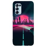 Husa compatibila cu Oppo A53 model Night City, Silicon, TPU, Viceversa, Transparent, Carcasa
