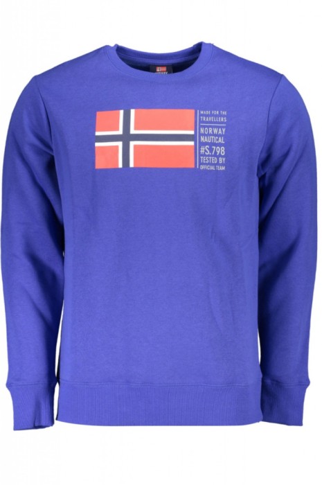 Bluza barbati cu imprimeu cu logo albastru inchis, L
