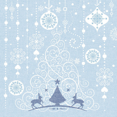 Servetele de masa festive Linclass - Stella (fundal albastru deschis, cu model) / 40 x 40 cm / 50 buc foto
