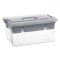 Cutie Depozitare Plastic, Model Raft, Culoare Gri, Dimensiuni 41x29x20cm, Capacitate 16L