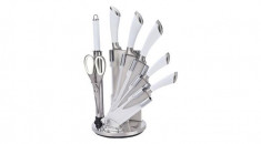 Set cutite inox 8buc.maner alb+suport Handy KitchenServ foto