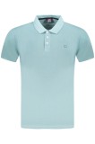 Norway Tricou Polo barbati cu logo brodat, din bumbac, Regular fit, Azur, L