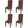 Gossi huse de scaun elastice drepte, 4 buc., maro