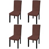 VidaXL Huse de scaun elastice drepte, 4 buc., maro