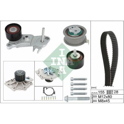 Kit distributie + pompa apa Volvo S60 II, S80 II, S90 II, V40, V60, V70 III, V90 II, XC40, XC60, XC70 II, XC90 II, D2, D3, D4, D5, INA foto