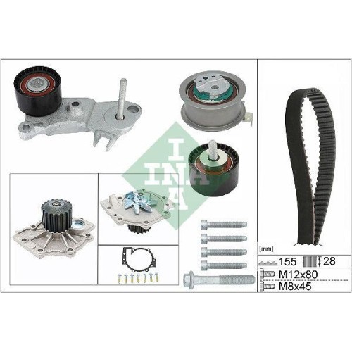 Kit distributie + pompa apa Volvo S60 II, S80 II, S90 II, V40, V60, V70 III, V90 II, XC40, XC60, XC70 II, XC90 II, D2, D3, D4, D5, INA