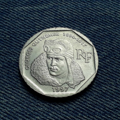 2 Francs 1997 Franta / Georges Guynemer / Franci / moneda comemorativa foto