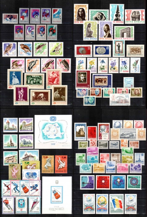 Romania 1967 AN COMPLET! LP 642 - LP 666, 102 timbre + 2 colite, MNH