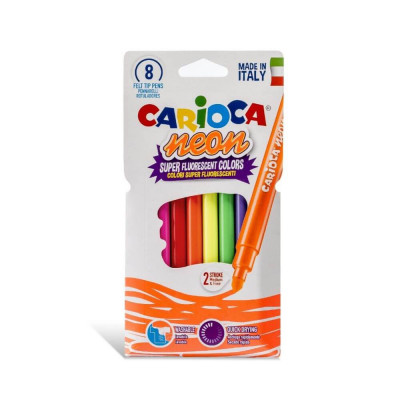 Set 8 Carioci Multicolore Neon CARIOCA, Set Carioci Multicolore, Instrumente de Scris, Carioci Neon, Carioci CARIOCA, Carioci cu Neon, Carioci Multico foto