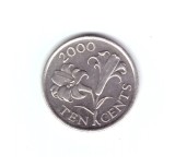 Moneda Insulele Bermude 10 cents/centi 2000, stare buna, curata