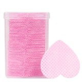 Nail polish remover cotton wipes - pink hearts, 200pcs, ADL