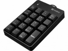 Tastatura numerica Sandberg 630-07, USB 2.0, negru foto