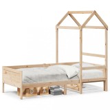 Cumpara ieftin Pat de zi cu acoperis, 80x200 cm, lemn masiv de pin