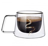 Cana Termorezistenta Pereti Dubli din Sticla, 200ml, Diametru 8cm