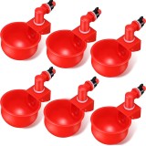 Set 6 Castroane Rosii Plastic Adapatori Automate Pui Pasari - Recipient Stocare Apa Hrana Mic