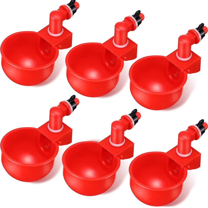 Set castroane pentru adapatori automate de pui, Rosu, 6 bucati