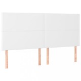 Cumpara ieftin Tablii de pat, 4 buc, alb, 80x5x78/88 cm, piele ecologica