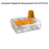 Conector Doza 4 Poli 32A/4KV PCT-414, 0.14-4mm&sup2;, Universal, Cutie Distributie, Legatura Rapida, Fire Solide/Litate, 450V, 105&deg;C
