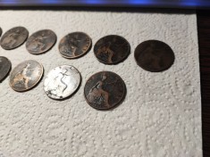 Lot vintage de 11 monede de 1 penny 1898 foto