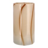 Cumpara ieftin Vaza flori sticla crem maro 15 x 28 cm