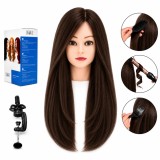 Cap de manechin coafor Ela cu păr natural 60 cm și suport