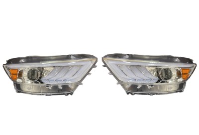 Set faruri tuning FORD MUSTANG, 01.2015-07.2018, version cu xenon headlamps; dynamic indicator; D1S; electrical; crom, transparent; TUNING; xenon, foto