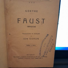 Goethe - Faust traducere de Ion Gorun