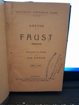 Goethe - Faust traducere de Ion Gorun foto