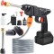 Aparat de Spalat cu Presiune Portabil, RETOO TechPro, Tip Pistol, 40 BAR, 250L/h, cu 2 Acumulatori 68V, Furtun 5m cu Filtru, 3 Duze Interschimbabile s