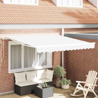 vidaXL Cortina Retractabilă Manual Alb 350 x 250 cm țesătură foto
