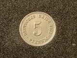 5 pfennig 1913 G, T=1.221.000 , stare UNC. Impreuna cu 10 pf 1913 G: 80 lei., Europa, Nichel