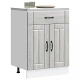 Dulap Baza Bucatarie Gri Sonoma Lucca 60x46x81.5cm, Lemn Prelucrat, Spatiu Depozitare, Picioare Reglabile
