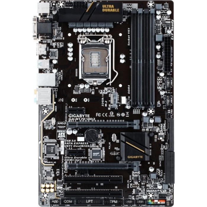 Placa de baza GIGABYTE GA-H170-HD3, LGA 1151, DDR4, ATX, Bulk, Refurbished