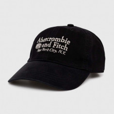 Abercrombie & Fitch șapcă de baseball din bumbac culoarea negru, modelator
