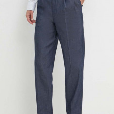 Michael Kors pantaloni barbati, culoarea albastru marin, drept