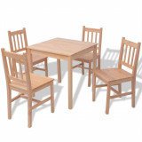 Set masa si scaune din lemn de pin, 5 piese GartenMobel Dekor