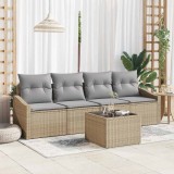 VidaXL Set de canapele pentru grădină 5 pcs Bej, Gri 55 x 55 x 37 cm