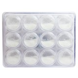 Set 12 bucati, nisip decorativ pentru unghii, alb